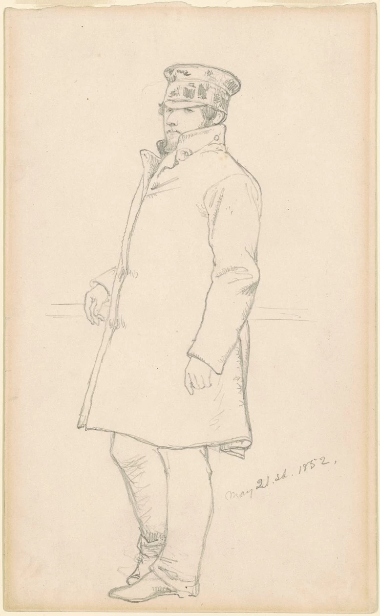 Uomo con cappello e cappotto